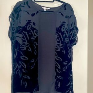 Cabi small black velvet blouse/tunic